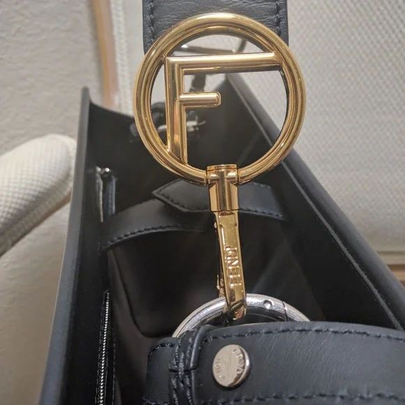 FENDI Runaway Leather Top Handle Satchel Bag Purse - Picture 3 of 5